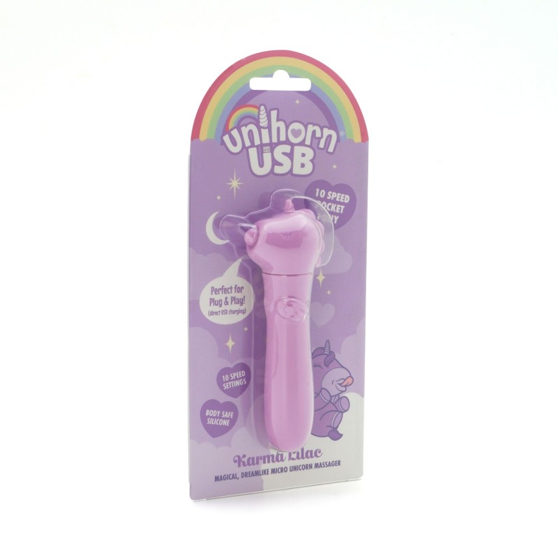 Вібратор-єдиноріжка Unihorn USB Bullet – Karma Lilac, віброкуля, USB-зарядка, 10 режимів