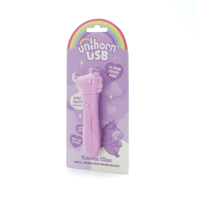 Вібратор-єдиноріжка Unihorn USB Bullet – Karma Lilac, віброкуля, USB-зарядка, 10 режимів