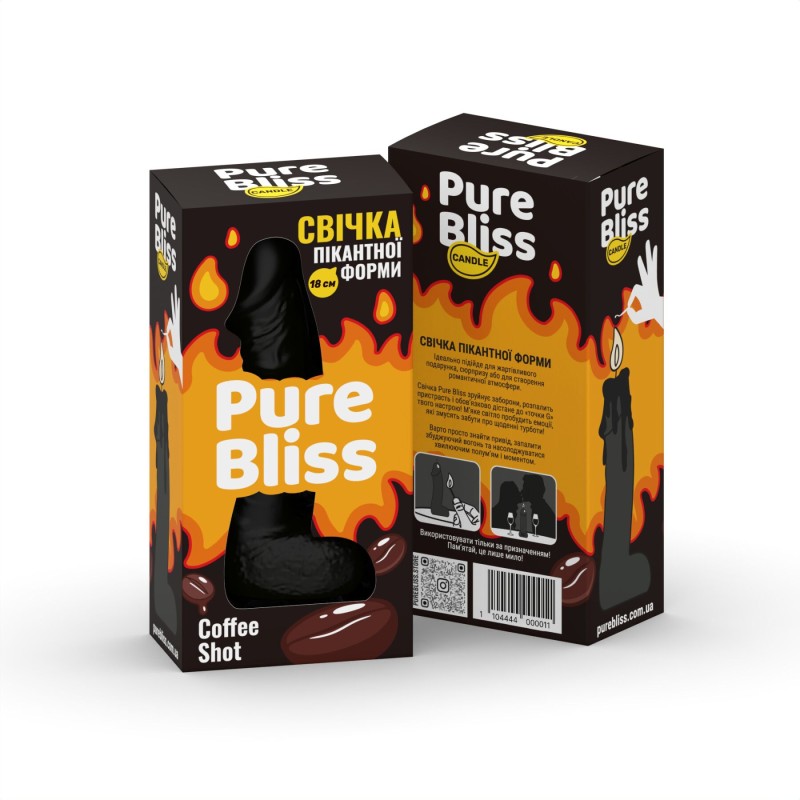 Ароматна свічка пікантної форми Pure Bliss Black Coffee Shot (Кава) 18 см