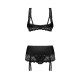 Комплект Obsessive Lecille 3-pcs crotchless set L/XL