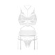 Комплект Obsessive Premisis White 3-pcs crotchless set S/M