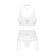 Комплект Obsessive Premisis White 3-pcs crotchless set 2XL/3X