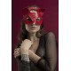 Маска кішечки Feral Feelings - Catwoman Mask, натуральна шкіра, червона