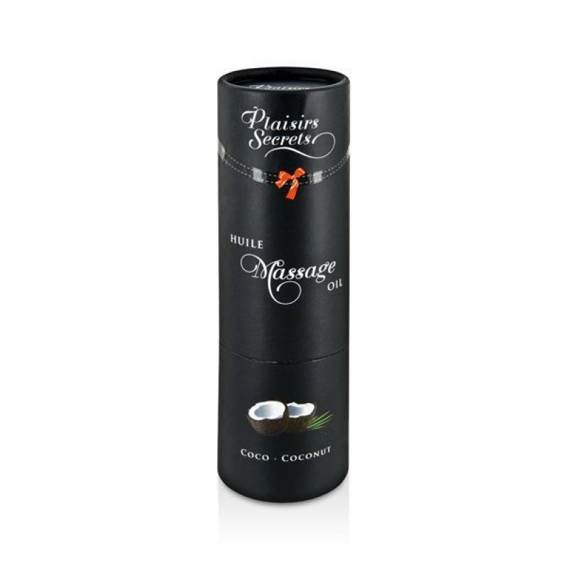 Массажное масло Plaisirs Secrets Coconut (59 мл) с афродизиаками, съедобное, подарочная упаковка