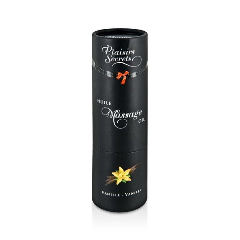Масажна олія Plaisirs Secrets Vanilla (59 мл) з афродизіаками, їстівна, подарункове паковання