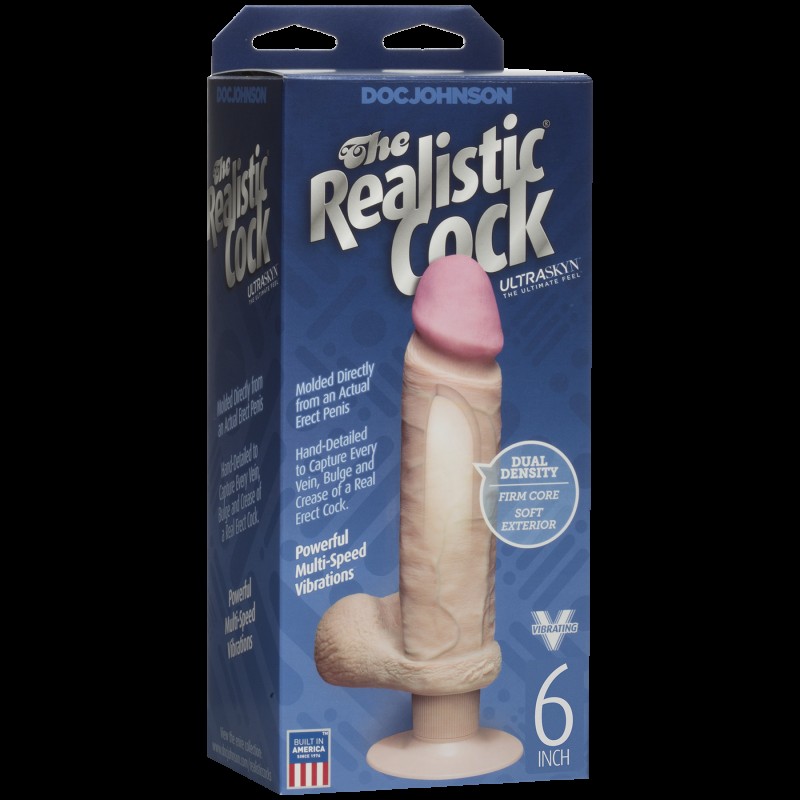 Фалоімітатор Doc Johnson The Realistic Cock 6 inch ULTRASKYN, діаметр 4,3 см, плавне регулювання