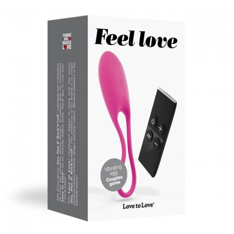 Віброяйце Love To Love Feel Love Pink з пультом ДК та регулюванням інтенсивності