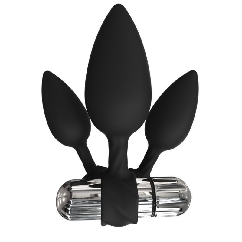 Набір анальних вібропробок Bathmate Anal Training Plugs VIBE, діаметр 2,5 см - 3,1см - 3,8см