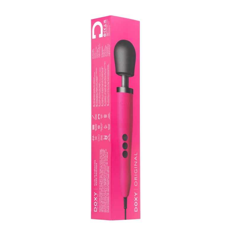 Вібромасажер DOXY Original Pink, дуже потужний, живлення 220В, пульсівні вібрації