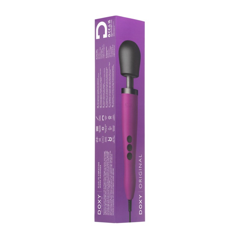 Вибромассажер DOXY Original Purple, очень мощный, питание 220В, пульсирующие вибрации