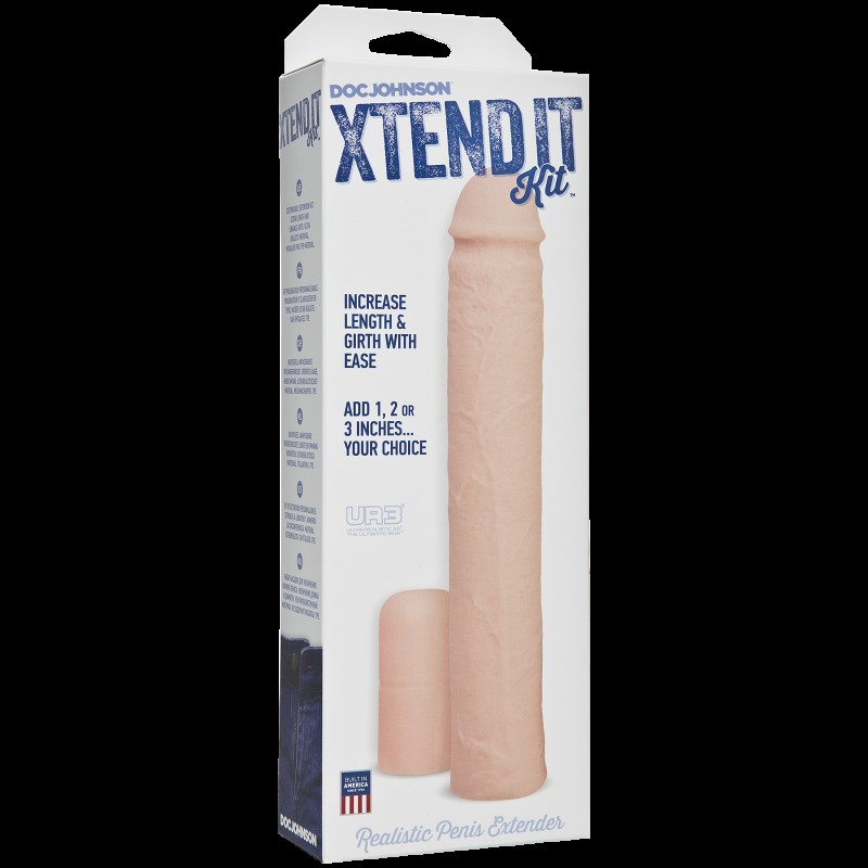 Насадка на член Doc Johnson Xtend It Kit White, подовження (до +7,6 см) і потовщення (до +1,2 см)