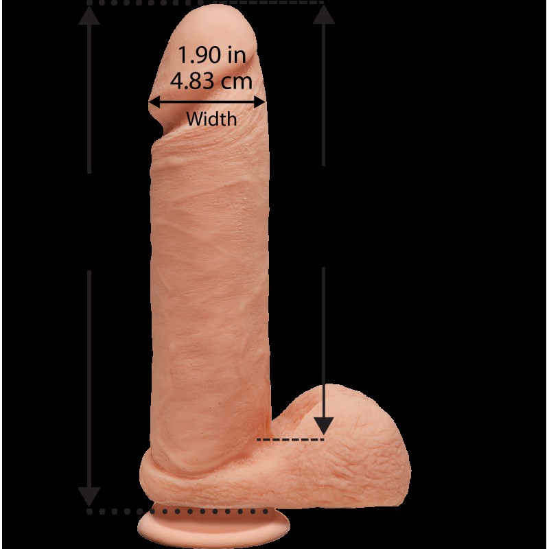 Фаллоимитатор Doc Johnson The D - Perfect D - 8 Inch With Balls - ULTRASKYN, диаметр 5,1см