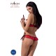 Комплект білизни Passion Exclusive CHERRY SET OpenBra XXL/XXXL red, відкритий ліф, трусики-спідничка