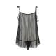 Сорочка прозора бебі-дол Passion MELANIA CHEMISE XXL/XXXL, black, трусики, на тонких бретелях