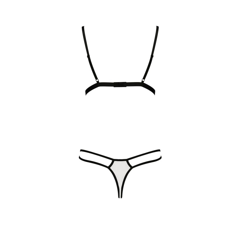 Комплект белья Passion ORIHIME SET XXL/XXXL, white, стрепы, лиф и трусики
