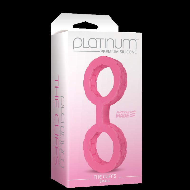 Наручники з силікону Doc Johnson The Cuffs Small - Pink, добре тягнуться, для рук і для ніг