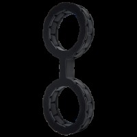 Наручники из силикона Doc Johnson The Cuffs Large - Black, хорошо тянутся, для рук и для ног