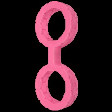 Наручники из силикона Doc Johnson The Cuffs Large - Pink, хорошо тянутся, для рук и для ног