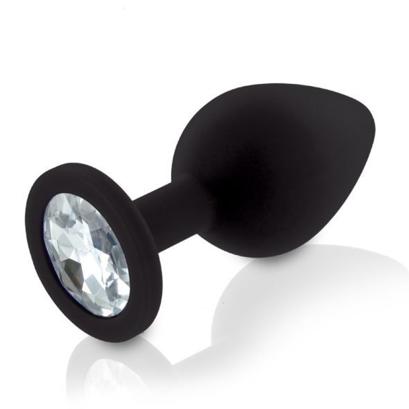 Набір силіконових анальних пробок із кристалом Rianne S: Booty Plug Set Black (м'ята упаковка!!!)