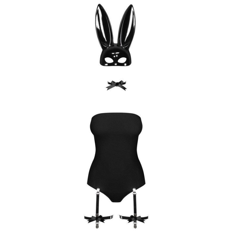 Еротичний костюм кролика Obsessive Bunny costume S/M black (м'ята упаковка!!!)