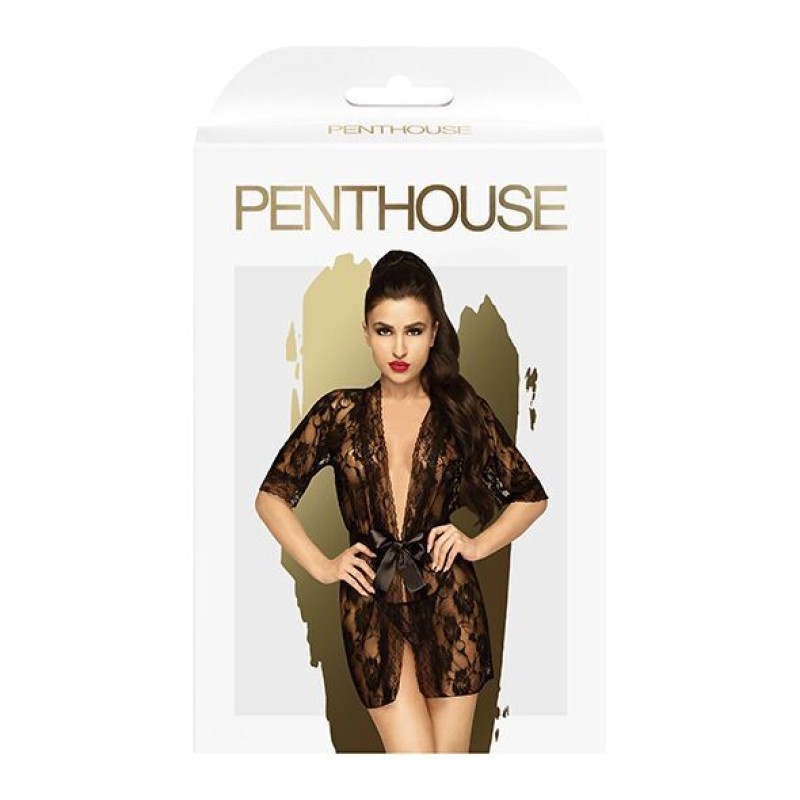 Комплект пеньюар Penthouse - Sweet Retreat Black XL (мятая упаковка!!!)