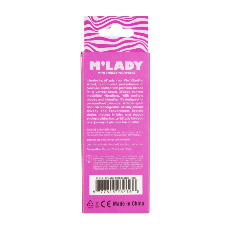 Вібромасажер M’Lady Mini Vibrating Wand Pink