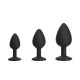 Набор силиконовых анальных пробок BMS Roses Til’ Dawn Silicone Anal Plug Kit Starter Kit Black