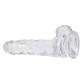 Прозорий фалоімітатор на присосці ADDICTION — Clear Dildo with Balls 8″, віброкуля в подарунок