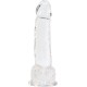 Прозорий фалоімітатор на присосці ADDICTION — Clear Dildo with Balls 8″, віброкуля в подарунок