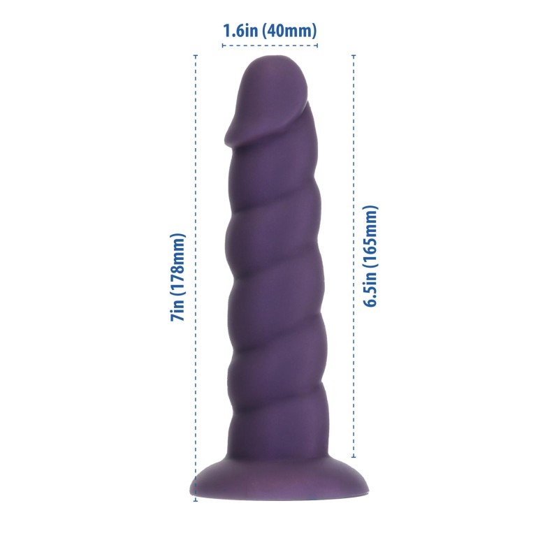 Фалоімітатор Fantasy by Addiction Unicorn Dildo 7” Purple, віброкуля в подарунок