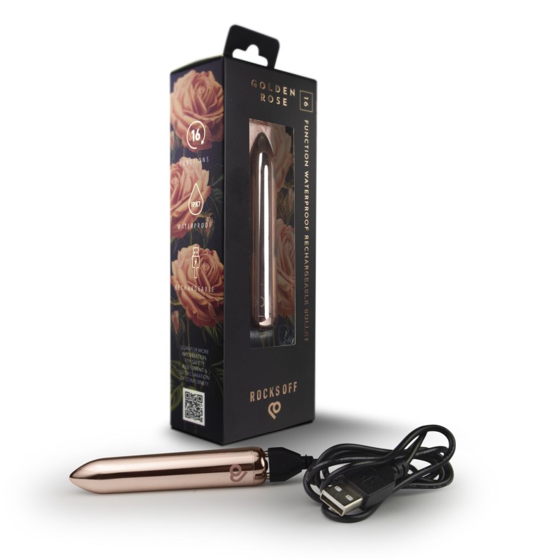 Вибропуля Rocks Off Bullet Golden Rose 16 Settings