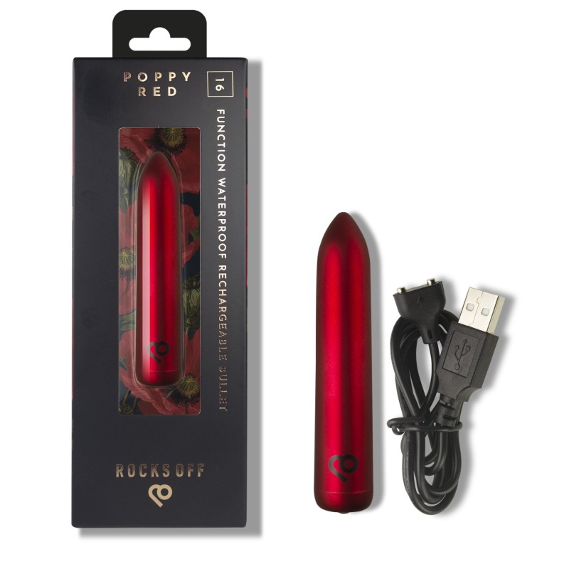 Вибропуля Rocks Off Bullet Poppy Red 16 Settings