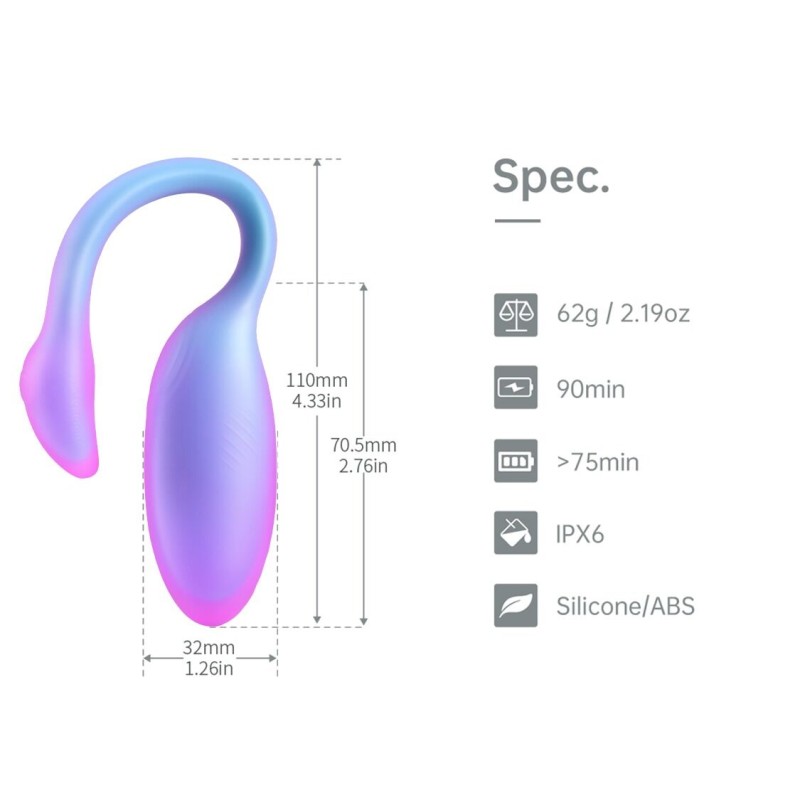 Смарт-віброяйце Magic Motion Flamingo Max Blue 2 в 1: віброяйце та тренажер Кегеля, 10 режимів