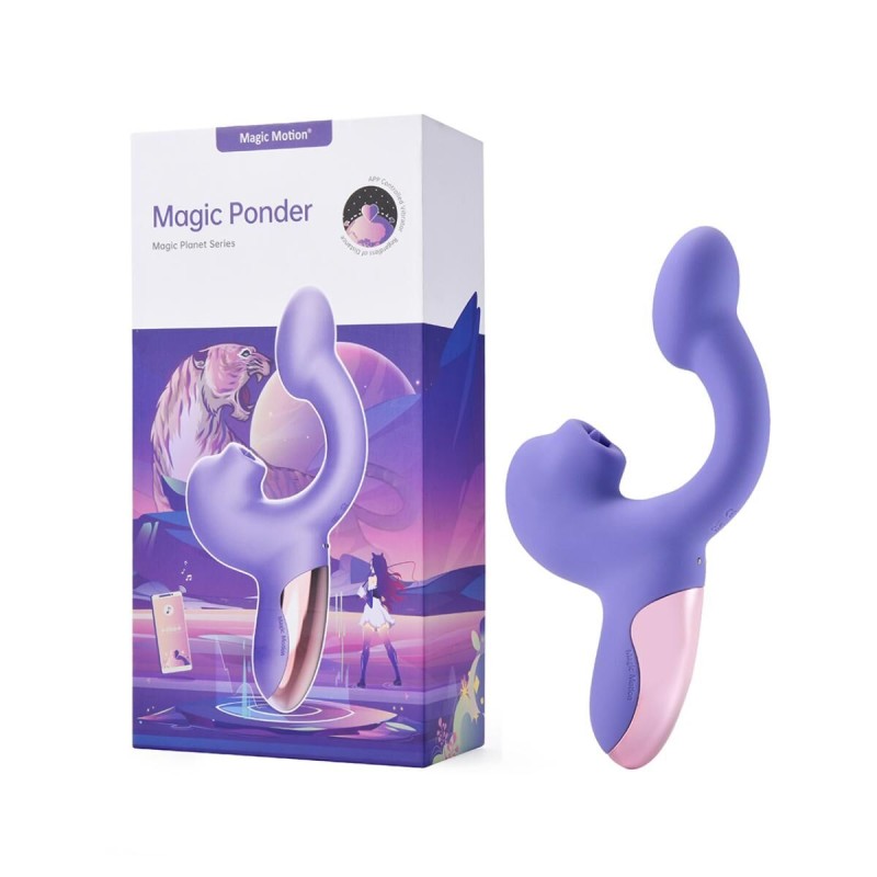Смарт-вібратор Magic Motion Ponder Purple, подвійна стимуляція, віброяйце+язичок для клітора