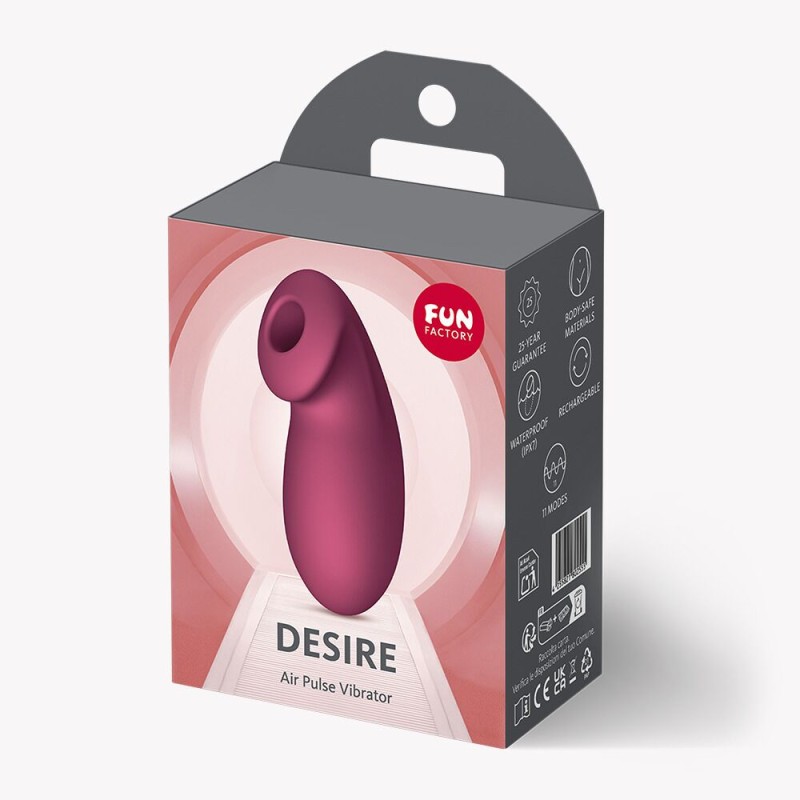 Вакуумный стимулятор Fun Factory Desire Wine Red, 11 режимов работы, перезаряжаемый