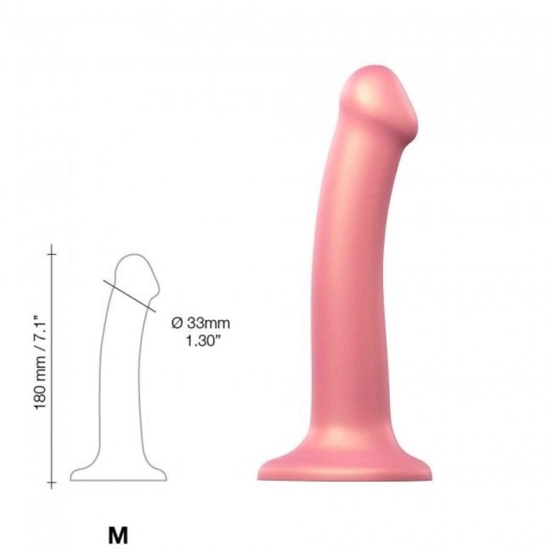 Насадка для страпона Strap-On-Me Mono Density Dildo Rose M (мятая упаковка!!!)