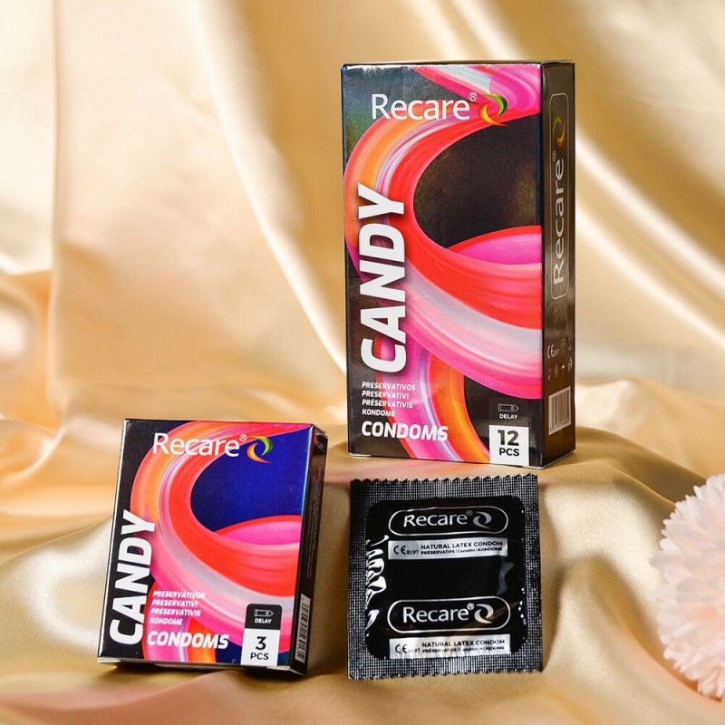 Презервативы Holographic Recare Delay Candy Condoms 12 шт, пролонгирующий эффект, конфетный аромат