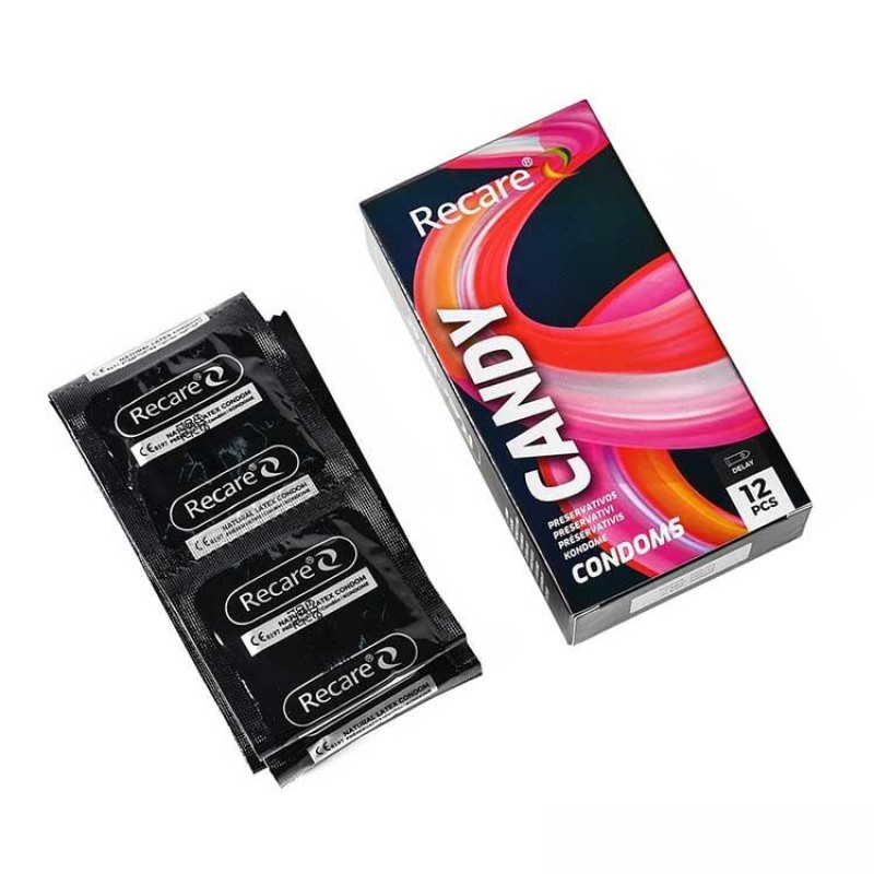 Презервативы Holographic Recare Delay Candy Condoms 12 шт, пролонгирующий эффект, конфетный аромат