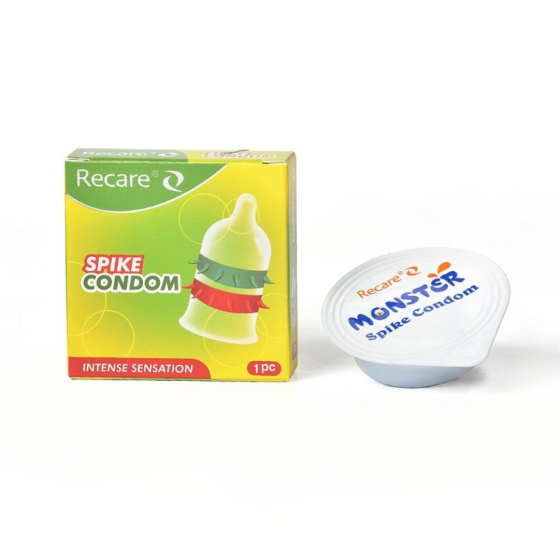 Насадка на член Recare Spike Condom Green (презерватив з рядами шипів)
