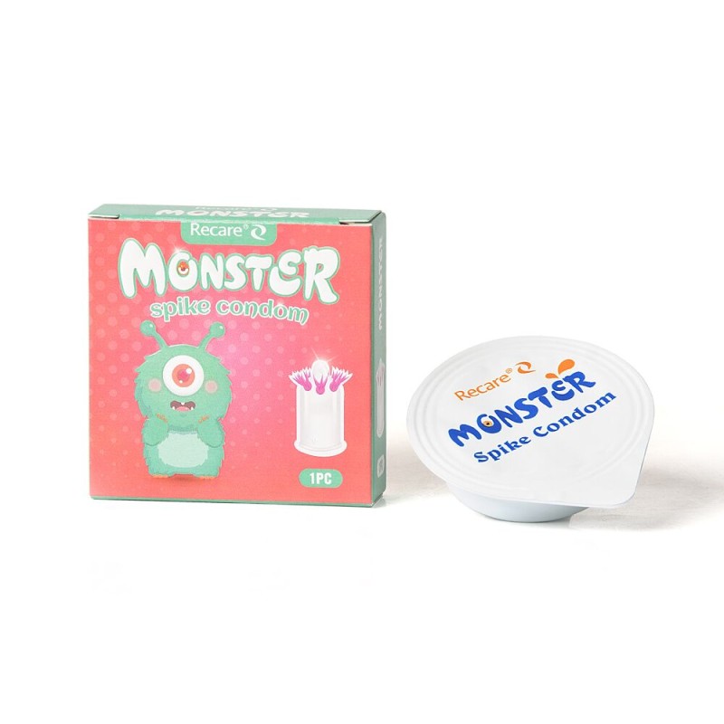 Насадка на член Recare Turquoise Monster Spike Condom (презерватив с усиками)