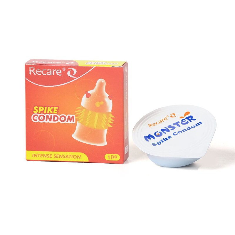 Насадка на член Recare Spike Condom Orange (презерватив з вусиками та шипами)