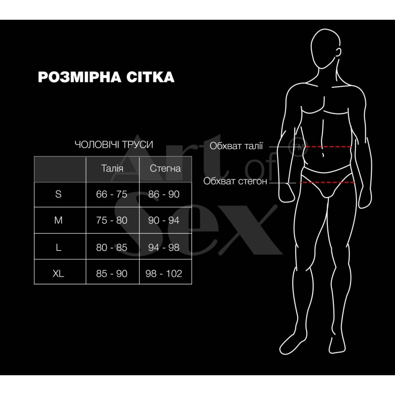 Мужские трусы с сюрпризом Art of Sex - Gladiator, черные с эффектом мокрого бархата, размер M