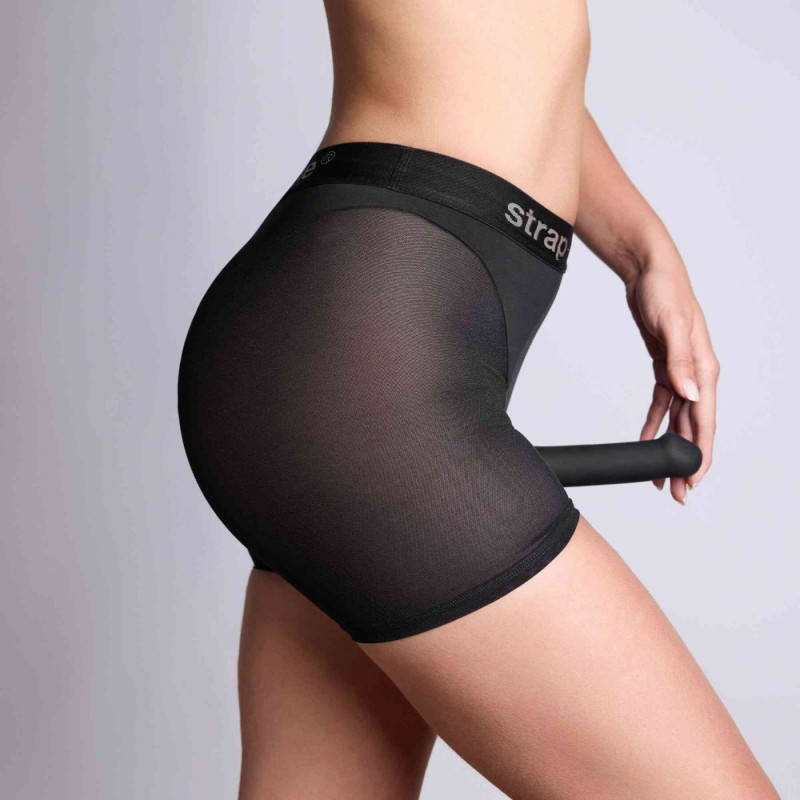 Шорты с фиксацией дилдо Strap-On-Me Harness Lingerie Halo - XL - Black