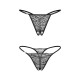 Набор трусиков с доступом Obsessive Bianca 2-pack crotchless thong S/M