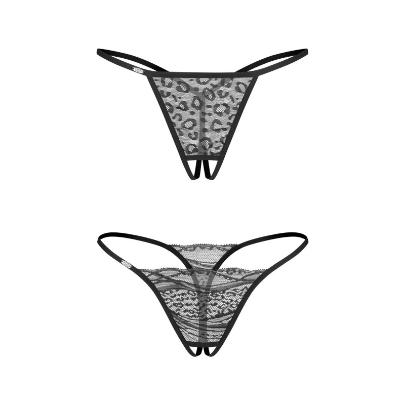 Набор трусиков с доступом Obsessive Bianca 2-pack crotchless thong L/XL