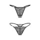 Набор трусиков с доступом Obsessive Bianca 2-pack crotchless thong L/XL