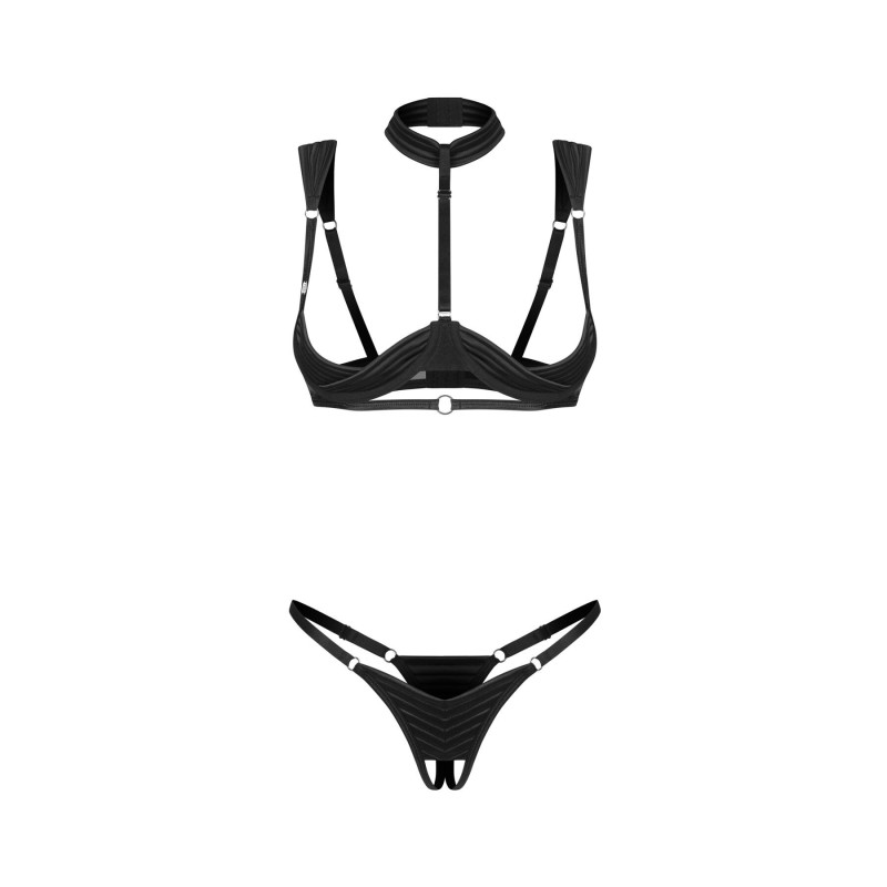 Комплект Obsessive Roccele 2-pcs crotchless set S/M