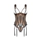 Корсет Obsessive Soranna cupless corset & crotchless thong 2XL/3XL