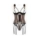 Корсет Obsessive Soranna cupless corset & crotchless thong 2XL/3XL