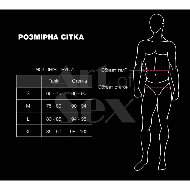 Мужские трусы с сюрпризом Art of Sex - Gladiator, черные с эффектом мокрого бархата, размер L